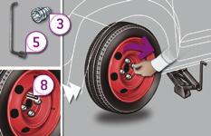 Tekerlek değişimi sonrasında Patlak lastiği stepnenin yerine düzgün yerleştirmek için, önce orta kapağı çıkartınız. "Galet" tipi stepne kullanırken, aracınızı 80 km/saatten daha hızlı sürmeyiniz.