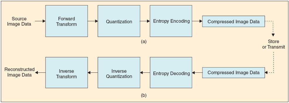 39 ġekil 3.5. JPEG 2000 kodlayıcısı (a) ve çözücüsünün (b) genel ifadesi JPEG2000 ile sıkıştırılan bir görüntüdeki kod akışı ölçeklenerek farklı yollar ile görüntü yeniden oluşturulabilir.