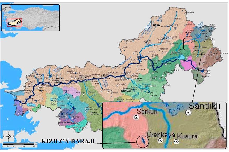 Şekil 1 Kızılca Barajı coğrafi konumu (TÜBİTAK MAM Çevre Enstitüsü, 2010).