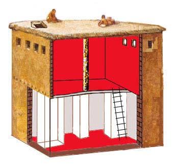 12 Şekil.4. Bina 78 i yeniden kurma denemesi Batı Çatalhöyük ün en karakteristik buluntusu boyalı çanak çömlekleridir.