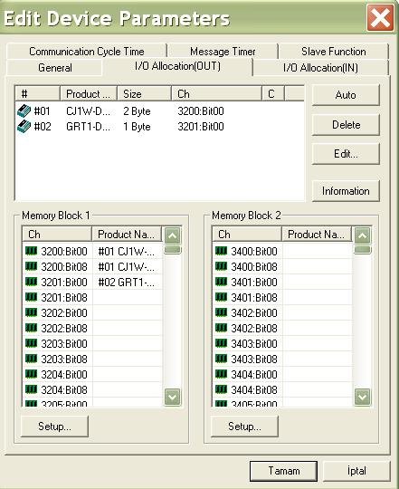 BUNLAR MASTER PLC TARAFI ADRESLERİ. ŞİMD İ DE SLAVE LERDE BUNLARA KARŞILIK ADRESLER VAR.