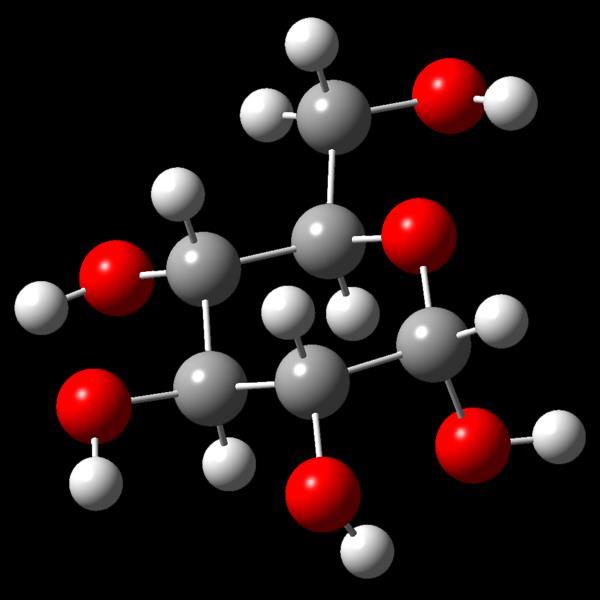 Şekil 1.19: α-d-glukozun üç boyutlu geometrisi.