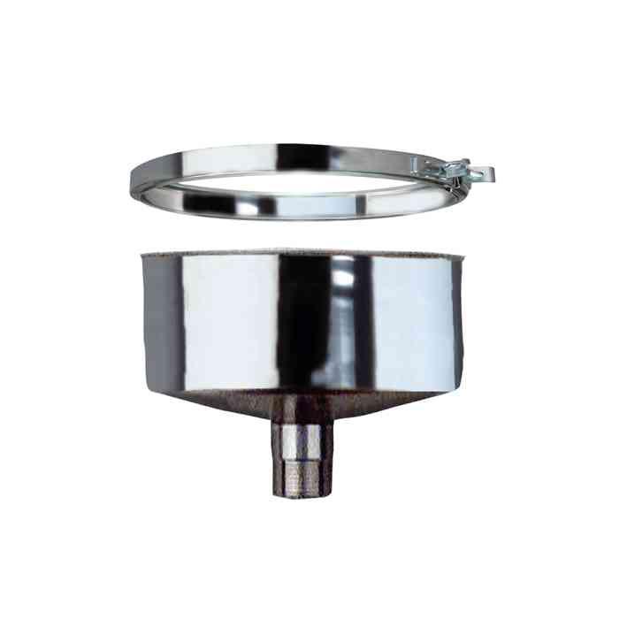 3604E21100 TEK CİDAR YOĞUŞMA TOPLAYICISI (MUF YOK) Tee cap with condense drain for negative pressure single wall in stainless steel AISI