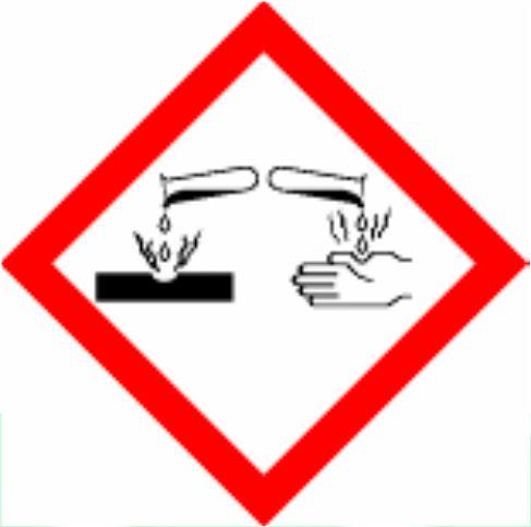 2.2. Etiket Unsurları Etiketleme ( 28848 T.C.) Piktogram GHS05 Uyarı Kelimesi Tehlike Zararlılık İfadeleri H290 Metalleri aşındırabilir. H314 Ciddi cilt yanıklarına ve göz hasarına yol açar.