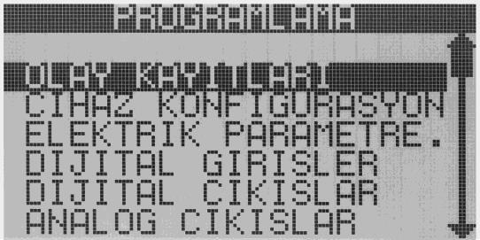 Şifreyi giriniz 2 tuşa 5 saniye basılı tutunuz Şifre olarak 9876 değerini giriniz. ve tuşları kullanılarak seçili hanenin değeri değiştirilir, tuşu ile sonraki haneye geçilir.