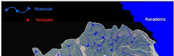 İ. Akar Şekil 5 : Çalışma alanının akarsu çatallanma miktarını belirten Landsat 1987 TM Uydu Görüntüsü.