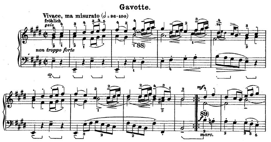 Örnek 9-Bach, BWV 817, 6. Fransız Süiti, Gavotte. http://imslp.