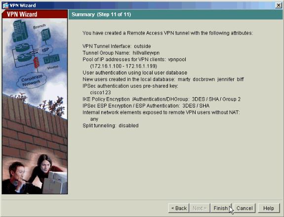 135 Şekil 6.11 Remote Access VPN İşlemini Tamamlama CLI Kullanarak Remote VPN Konfigürasyonu; ASA-AIP-CLI(config)#ip local pool vpnpool 172.16.1.100-172.16.1.199 mask 255.