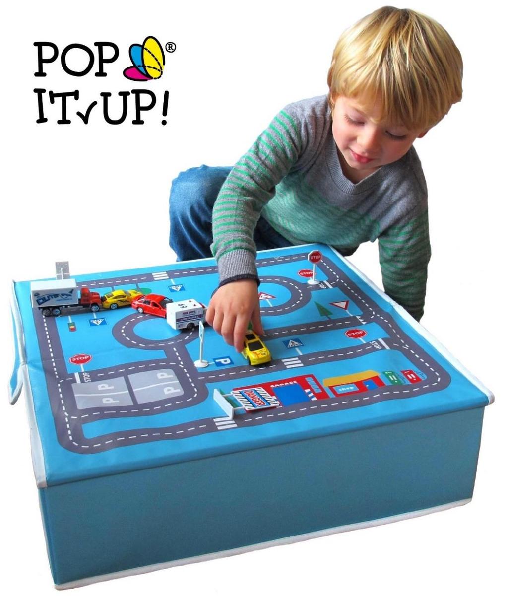 Pop It Up Garaj Seti Oyuncak Saklama Kutusu Hem bir eğlenceli bir oyuncak, Hem oyuncakları saklamak için bir oyuncak kutusu, Hem de çocuk odasında şık bir dekorasyon ürünü.