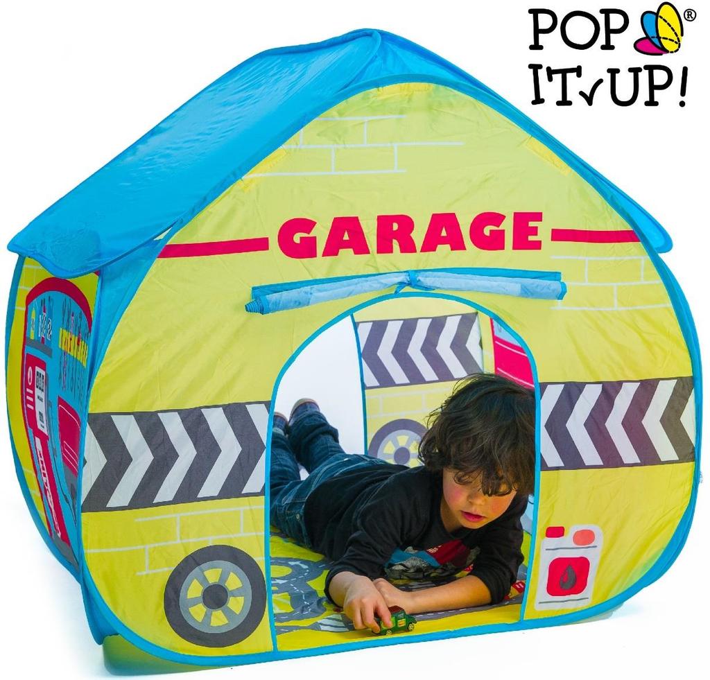 Pop It Up Garaj Oyun Çadırı - Kolay Kurulum Oyun çadırının tabanı yarış pisti olarak tasarlanmıştır, Hem de bu çadırı kurmak ve toplamak çok kolay. 30 saniyede çadırı kurabilir ve toplayabilirsiniz.