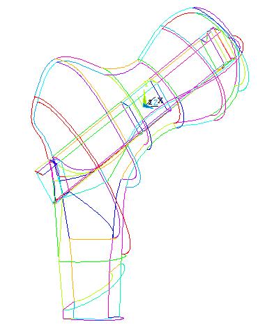Femur kemiğinin referans modelinde kullanılan keypointler CAD ortamındaki iki boyutlu dijital resimden elde edildi.