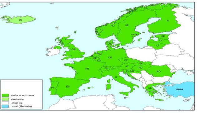(EuroGeographics and PCC, 2007) Harita 3:Özgün tek tanıtıcı parsel numarası hakkında bilgi elektronik ortamda