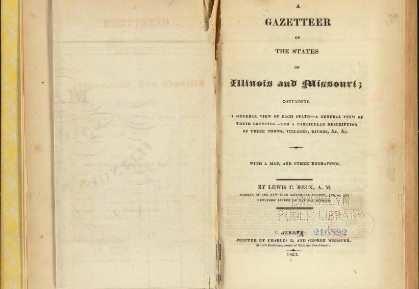 Şekil 2.1 1823 tarihli bir yer adları dizininin kapak sayfası [32] Yer adları dizinleri, yer adları ve bunların kabul görmüş imlasını belgeleyen referans kataloglar olarak üretilmeye başlanmıştır [8].