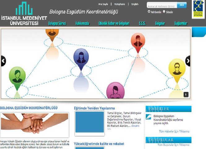 Bologna Eşgüdüm Koordinatörlüğü çalışmaları kapsamında Bologna Sürecine uyum çalışmaları sürdürülmektedir.