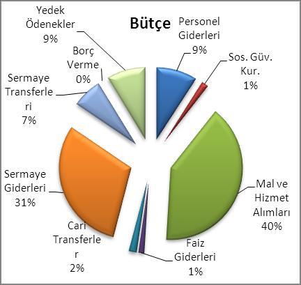 Bütçe Uygulama Sonuçları Kocasinan Belediyesinin 2015 yılındaki tahmini bütçe giderlerinin dağılımı ve gerçekleşme oranları aşağıdaki gibidir: Eko kod Giderin Türü Bütçe Tutarı Toplam içindeki