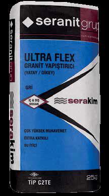 ULTRA FLEX PORSELEN YAPIŞTIRICI İÇ & YATAY & DÜŞEY CTE KULLANIM ALANI & ÖZELLİKLERİ Çimento esaslı, kayma özelliği azaltılmış, açık bekletme süresi uzatılmış, polimer katkılı, büyük ebat yapıştırma