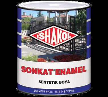 SONKAT ENAMEL Sentetik Boya Alkid bağlayıcı esaslı, iç ve dış cephelerde, mobilya, kapı, pencere, demir, çelik konstrüksiyonlarında, depo, tanker, ferforje gibi her türlü metal ve ahşap yüzeylerde