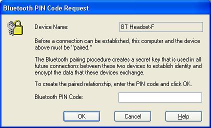 5 Bluetooth PIN Code Required (Bluetooth PIN Kodu Gerekli) balonunu tıklayın. 1. Aygıt için PIN kodu girin. 6 2 1 2.
