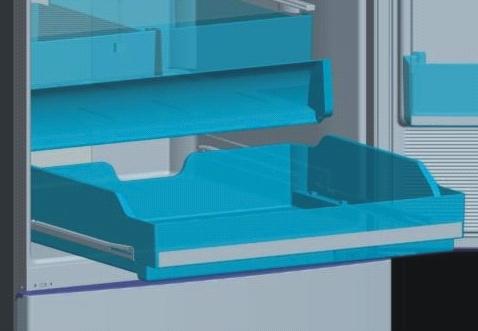 3- Chiller Olarak Kullanımı: Bu bölmeyi chiller olarak kullanmak için resimde gösterilen sürgülü parçayı açık pozisyona getirip soğutucu sıcaklığını 4 ya da 5 C'lerden herhangi biri olacak şekilde