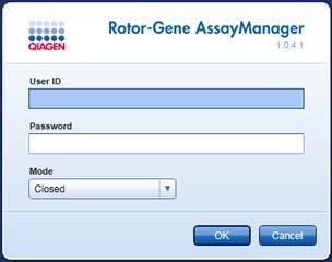 Şekil 1. Rotor-Gene AssayManager oturum açma ekranı. 2.