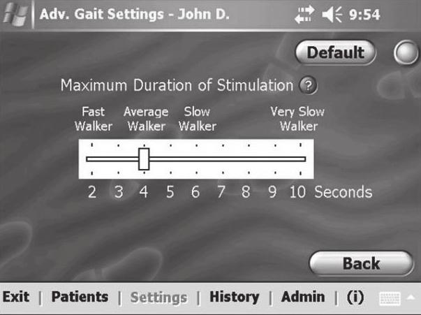 Gelişmiş Yürüyüş Ayarlarını Programlama Advanced Gait Settings (Gelişmiş Yürüyüş Ayarları) penceresini açmak için Advanced (Gelişmiş) düğmesine basın. Bkz. Şekil 38.