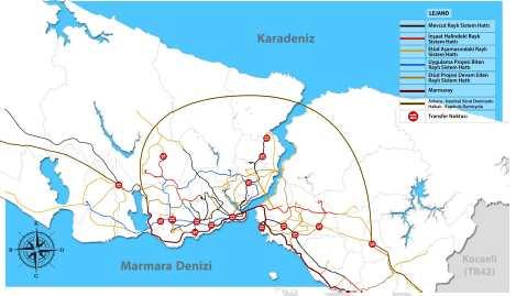 Çizelge 4.2 : İstanbul daki demiryolu taşımacılığı günlük yolcu sayıları ve oranları.