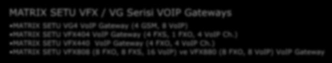 III. MATRIX Ürünlerinin Sınıflandırılması MATRIX ETERNITY NE, GE, ME, LE IP-PBX Serisi (SMB; ENTERPRISE IP-PBX) MATRIX Eternity GE (IP-PBX for SMEs with Universal Connectivity;Hospitality PBX for