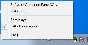 2 Bildirim alanındaki Software Operation Panel simgesine sağ tıklayın ve menüden [Salt okunur modu]'nu seçin.