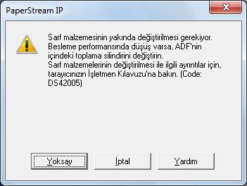 Bölüm 8 Sarf Malzemelerini Temizleme Ve Değiştirme İle İlgili Mesajlar Tarayıcı kullanımdayken aşağıdaki mesaj görünebilir: Sarf malzemesi değiştirme mesajı örneği Temizleme mesajı örneği Bu mesaj,