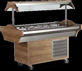 Servis Hattı Service Line Salat Bar (Soğutmalı) Buffet Salad Bar (Cold) Servis Hattı Service Line - Paslanmaz çelik havuz. - 220V 50Hz enerji. - Serpantin soğutma sistemi.