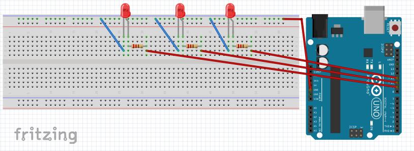 6.3 Deney #3 Serial Port Kullanma Kazanım: Bu deneyimizde 3 ayrı ledi farklı zamanlamalarla sırayla yakacağız. Böylece birden fazla veriyi Arduino ile işlemeyi öğrenmiş olacağız.