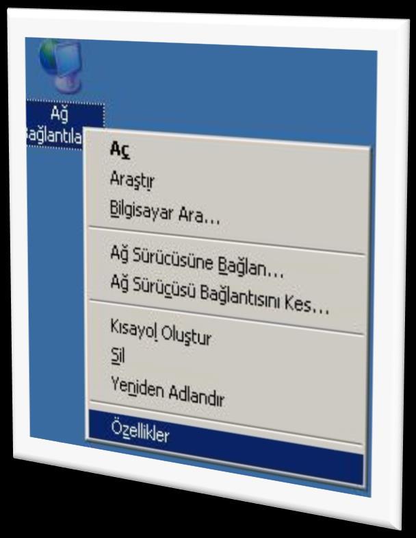 DNS İçin Ön Hazırlık Önce bilgisayarın sabit bir IP