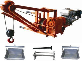 BENZİNLİ TİP ASKILI ASANSÖR PETROL TYPE 5,5 HP CONSTRUCTION CRANE Tip: Type KHA 200 Kaldırma Kapasitesi Lifting Capacity 200 kg. Kaldırma Sürati, Lifting speed 16.08 m/dk.