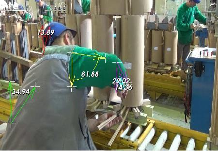 . Montaj Hattının REBA ve OWAS Teknikleri ile Analizi(Analysis of Assembly Line with REBA and OWAS Techniques) Montaj bölümünde çalışan işgören, montaj hattının yüksekliğinin sabit olmasından dolayı