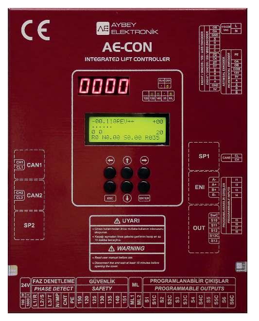 AE-CON TÜMLEŞİK KONOL ÜNİTESİ AE-CON INTEGRATED CONOL UNIT 4kW - 22kW arası güç seçenekleri Elektrikli asansörler için tasarlanmış Kumanda sistemi ile motor sürücü tek cihazda bir arada DSP tabanlı