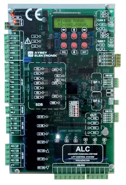 ALC KUMANDA KARTI ALC CONOLLER BOARD Elektrikli ve hidrolik asansörler için 64 durağa kadar çalışabilir 81-20/50, 81-28, 70, 72, 73 standartlarına uyumlu Kabin seri veya kabin-kat seri kuyu