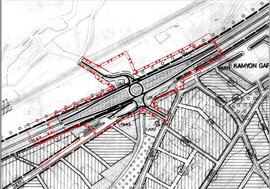Harita 11: 1/2000 ölçekli Nazım İmar Planı (2. Kavşak) 1/1000 Ölçekli Uygulama İmar Planı Yürürlükte olan 1/1000 ölçekli uygulama imar planına göre planlama alanı yol alanı kullanımında kalmaktadır.