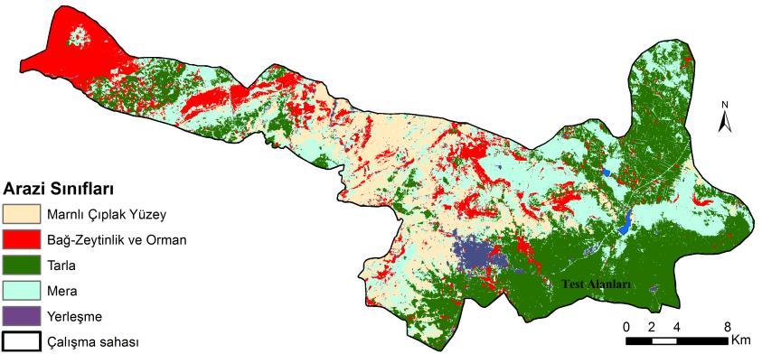 Bu test alanlarının benzer jeomorfolojik üniteler üzerinde olmasına, yükselti ve eğim durumlarının benzer olmasına