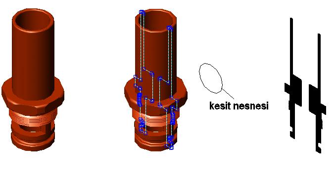 onaylıyorum.) Specify second point on plane : (ikinci noktayı seçiyorum.) Specify third point on plane : (üçüncü noktayı seçiyorum.