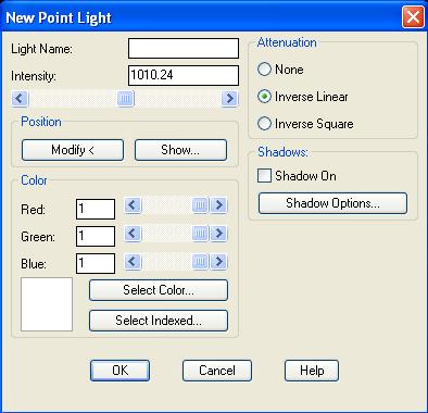 Point Light : noktasal ışığın başlıca özelliği, kendisinin parlaması ve istenmedikçe, çevresindeki nesnelere gölge atmamasıdır.