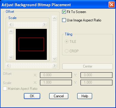 Image bölgesindeki Find File düğmesini kullanarak diyalog kutusuna erişip bir bitmap resim dosyasını çağırabilirsiniz. Bu resim dosyası, AutoCAD in tanımladığı formatlardan herhangibiri olabilir.
