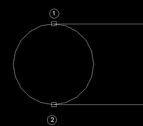 - 2p (2 Points): Çemberin çapının geçeceği 2 nokta işaretleyerek çemberimizi çizelim.
