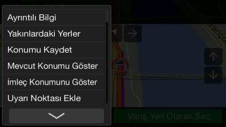 Not! Yol emniyet kamerası uyarısının yasak olduğu bir ülkede bulunduğunuz zaman yol emniyet kameraları için uyarı devre dışı bırakılır.