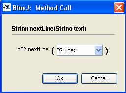 prompt = nume + "> "; public String nextline(string text) { System.out.print(text); return this.sc.nextline(); public int nextint(string text) { System.out.print(text); return Integer.parseInt(this.