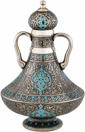Mahber Sürahi / Jug El imalatı camdan, platin yaldız dekorlu sürahi. Handmade glass jug with platinum gilding.