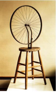 Bu çalışma, tabure üzerine monte edilmiş bir bisiklet tekerleğinden oluşmaktadır. Daha sonraları Mobil ismi verilen kinetik heykel türünün ilk örneklerinden biri olarak gösterilecektir.