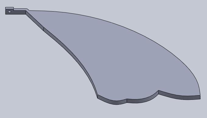 Şekil 5.17 : Tek parça halinde tasarlanmış kanat 5.1.3 Kovan Tasarımı Fikir aşamasında, İTÜ yü temsil edecek simgenin kovan olmasına karar verilmişti.