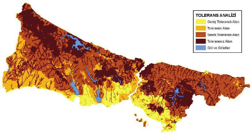 2.4. Sosyal Yapı ile İlişkisi Harita 17. Doğal Yapı Tolerans Derecelendirmesi 3.