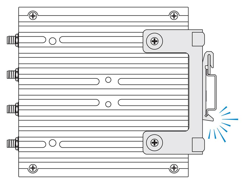 6. Edge Gateway'i DIN rayına sabitleyin.