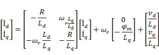 ID:91 K:201 side of the equation, Eq.(8) can be rewritten as Eq.(9) in the form of state-space. (9) Electromagnetic torque can be simplified as is given in Eq.